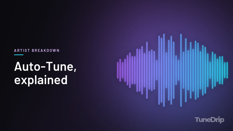 Auto-Tune, explained: TuneDrip cover with violet-to-cyan spectrum bars on a dark background
