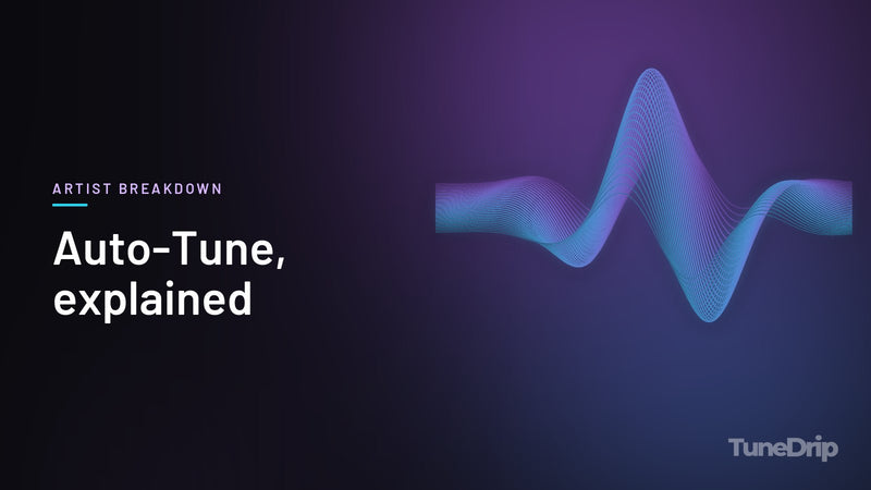 Auto-Tune, explained: TuneDrip cover with glowing violet-to-cyan waveform lines on a dark background