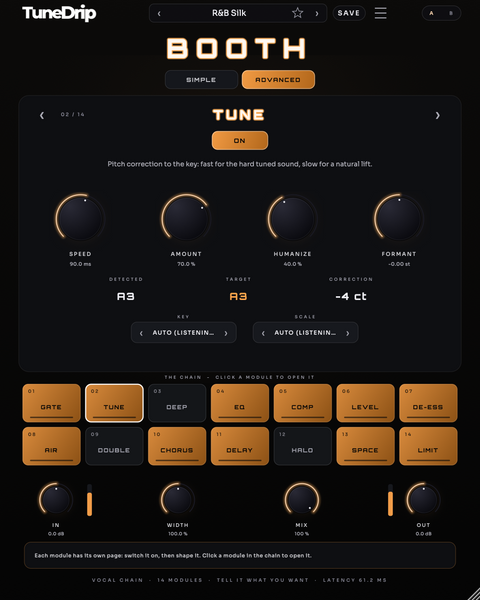 TuneDrip Booth interface 1