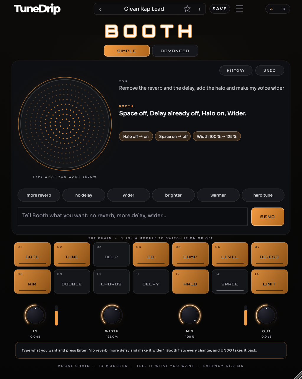 TuneDrip Booth