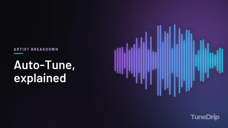 Auto-Tune, explained: TuneDrip cover with violet-to-cyan spectrum bars on a dark background