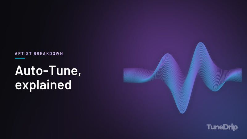 Auto-Tune, explained: TuneDrip cover with glowing violet-to-cyan waveform lines on a dark background