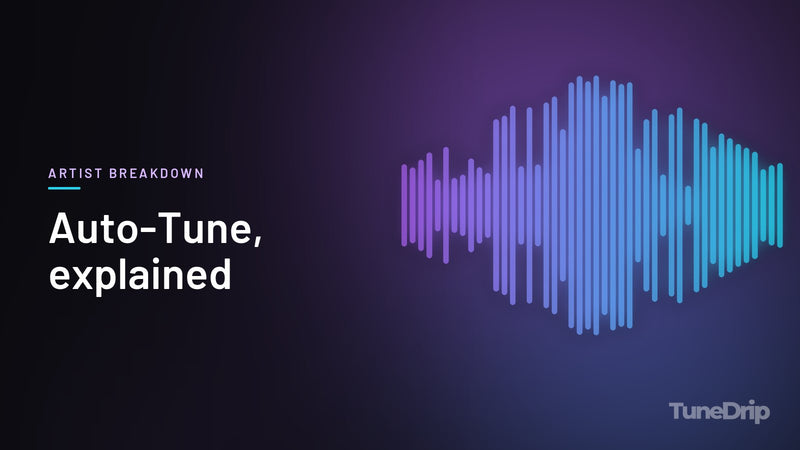 Auto-Tune, explained: TuneDrip cover with violet-to-cyan spectrum bars on a dark background