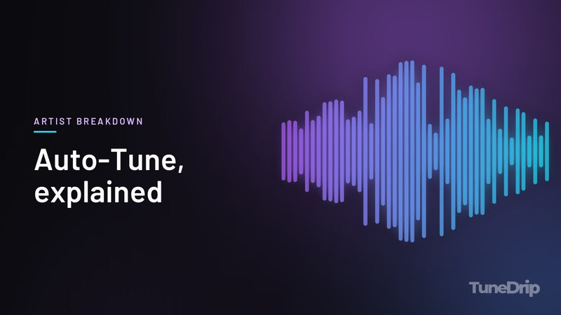 Auto-Tune, explained: TuneDrip cover with violet-to-cyan spectrum bars on a dark background