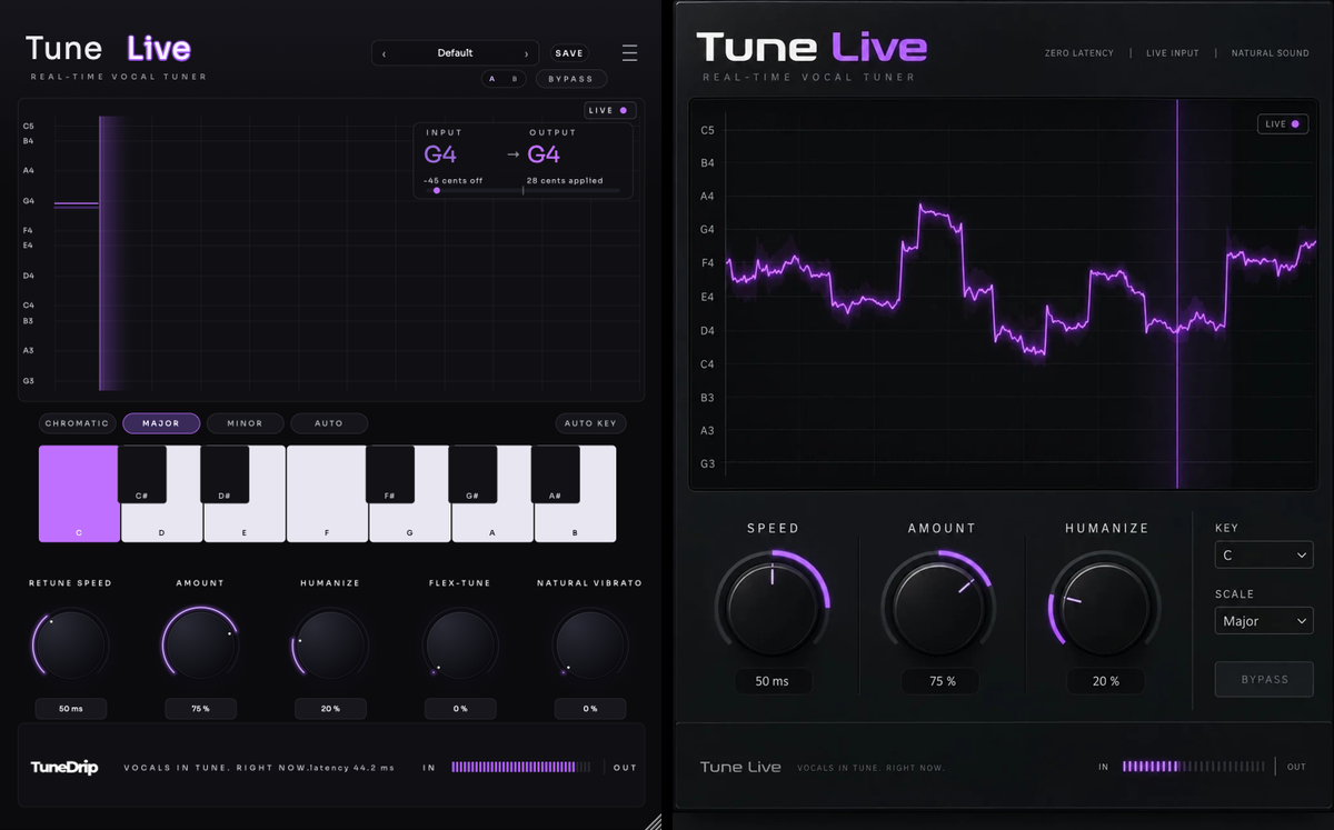 Tune Live interface