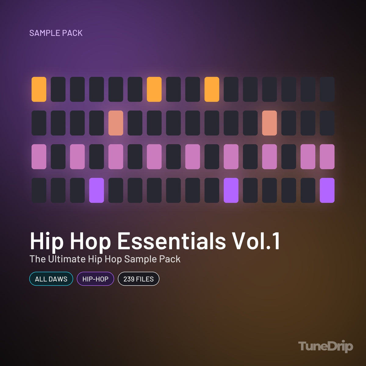 Hip Hop Essentials Vol.1 : The Ultimate Hip Hop Sample Pack: sample pack cover, all daws, hip-hop, 239 files