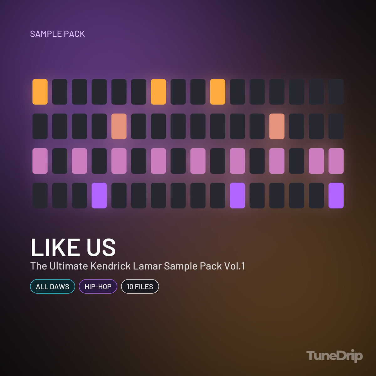 LIKE US: The Ultimate Kendrick Lamar Sample Pack Vol.1: sample pack cover, all daws, hip-hop, 10 files