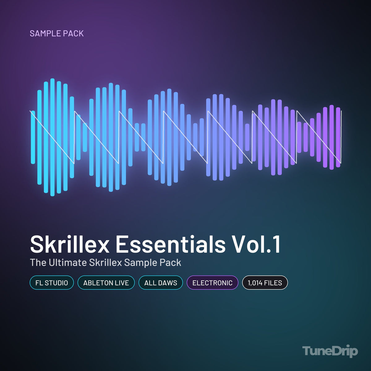 Skrillex Essentials Vol.1 : The Ultimate Skrillex Sample Pack: sample pack cover, fl studio, ableton live, all daws, electronic, 1,014 files