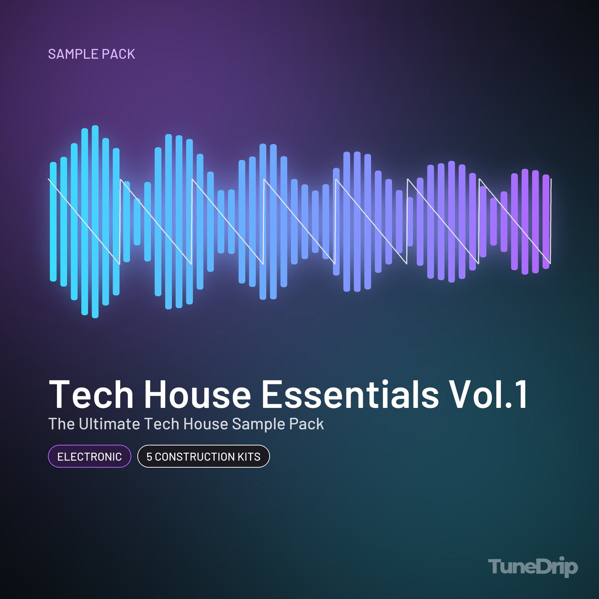 Tech House Essentials Vol.1 : The Ultimate Tech House Sample Pack: sample pack cover, electronic, 5 construction kits