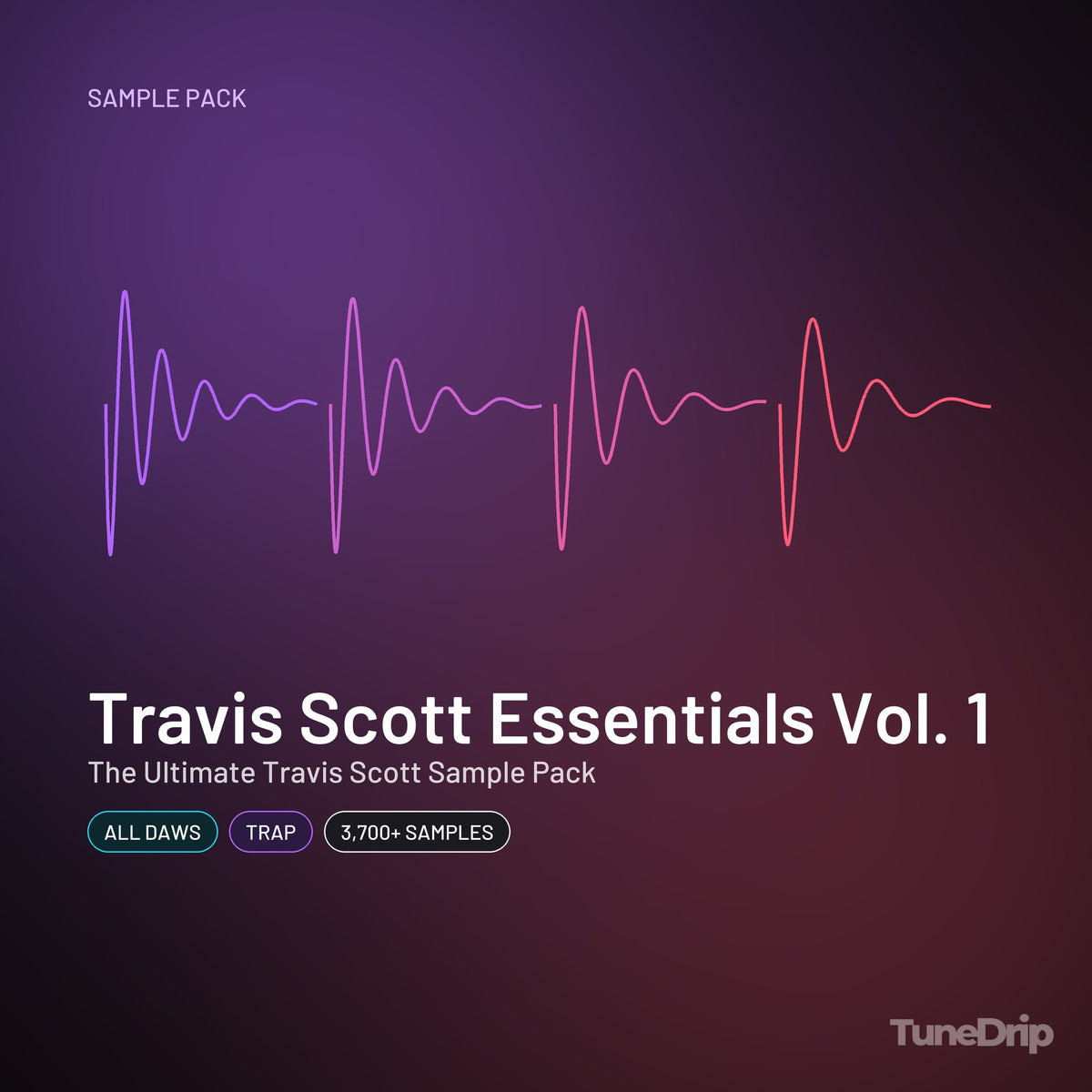 Travis Scott Essentials Vol. 1: The Ultimate Travis Scott Sample Pack: sample pack cover, all daws, trap, 3,700+ samples