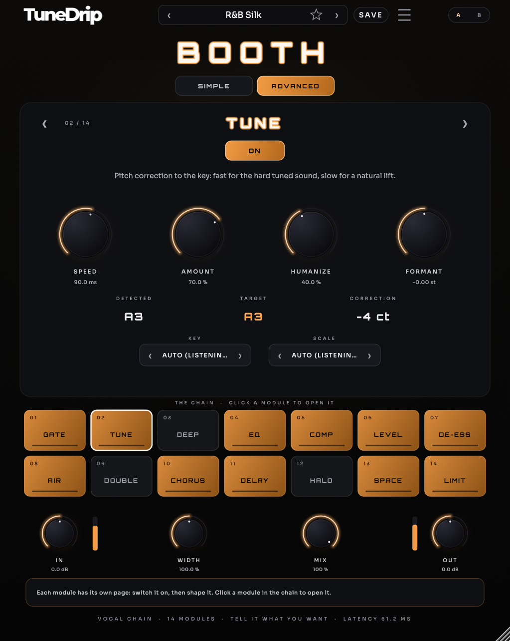 Booth interface